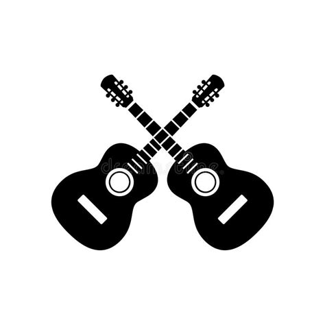 Icono De Dos Guitarras Cruzadas Instrumento Musical Aislado En Fondo