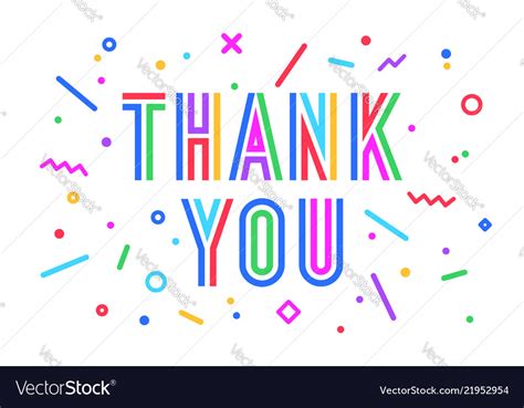 Thank You Greeting Card Banner Poster For Vector Image