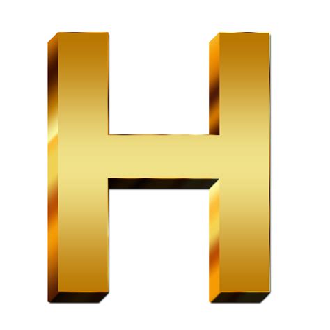 Uppercase Letter Gold H Free Image Download