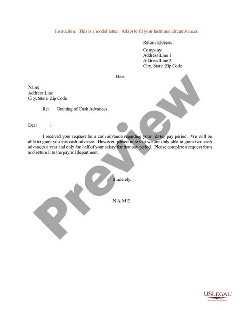 Maine Sample Letter For Cash Advances Cash Advance Request Letter