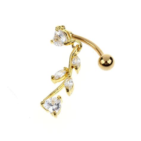 Buy 1pc Gold Navel 2018 Hot New Fashion Rhinestone Body Piercing Dangle Crystal
