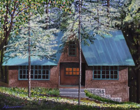 This luxury log cabin rental is located near dogwood canyon nature park, missouri, and can accommodate 10 guests for a relaxing getaway to table rock lake and the wilderness of the ozark. Giclée - "Dogwood Canyon Cabin in October Morning Light ...