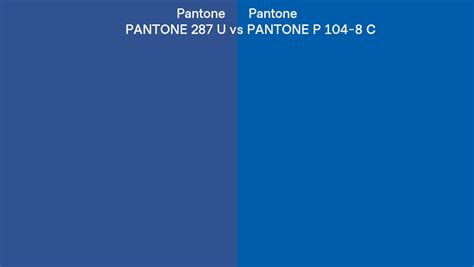 Pantone 287 U Vs Pantone P 104 8 C Side By Side Comparison