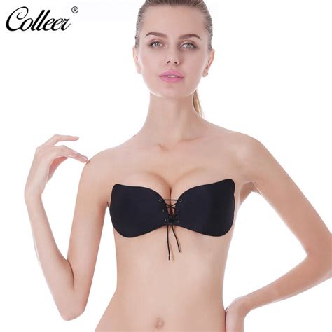 Buy Colleer Sexy Push Up Bra Silicone Lace Up Bralette