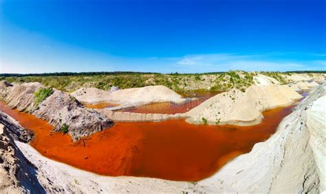 Sand Quarry Filled With Water Saturated Minerals Stock Photo Image Of