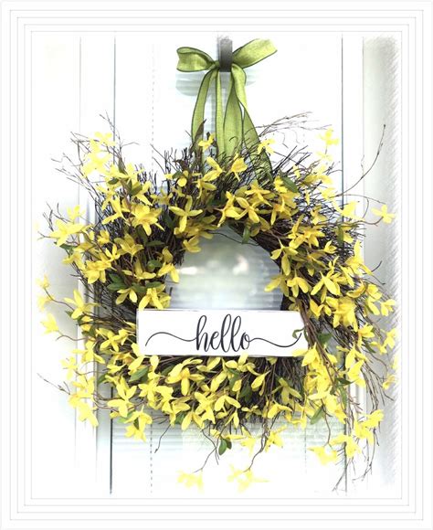 Spring forsythia Wreath Door Spring wreath 20 Spring | Etsy | Spring wreath, Wreaths, Spring window
