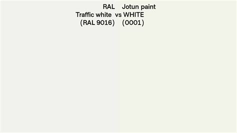 RAL Traffic White RAL 9016 Vs Jotun Paint WHITE 0001 Side By Side
