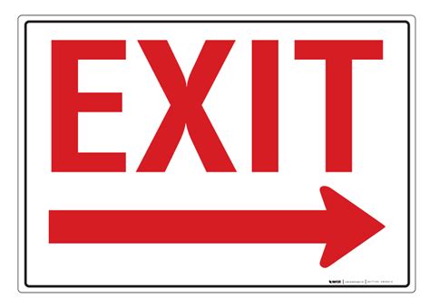 Exit Arrow Right Wall Sign Creative Safety Supply