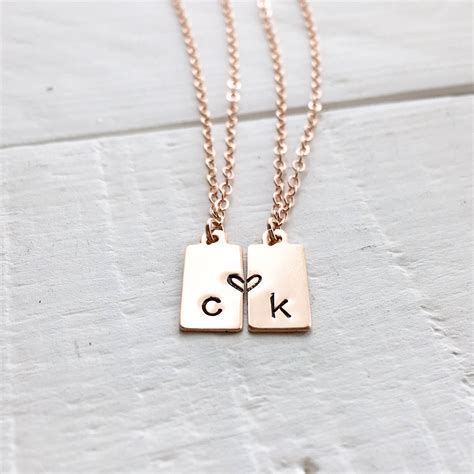 Best Friend Necklace For 2 Matching Necklaces Initial Necklace Long