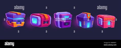 Game Futuristic Boxes Future Technology Chests Icons Of Sci Fi
