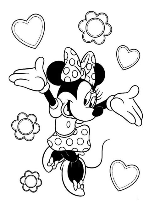 10 Mewarnai Gambar Minnie Mouse