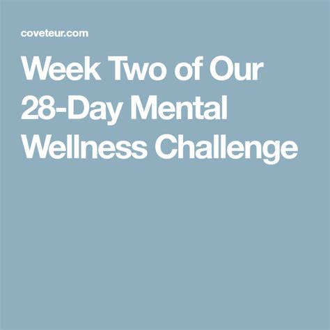 The Ultimate 28 Day Mental Wellness Challenge Week 2 Wellness