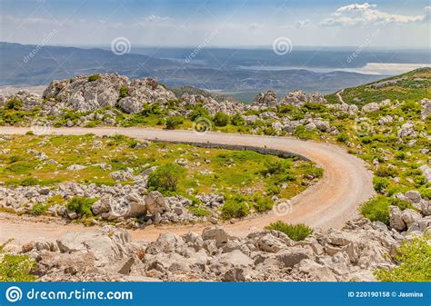 Velebit Mountain Wild Road Scene In Summer Time Stock Photo Image Of