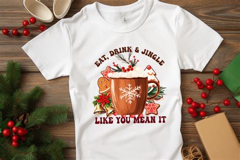 Eat Drink And Jingle Christmas Png Sublimation