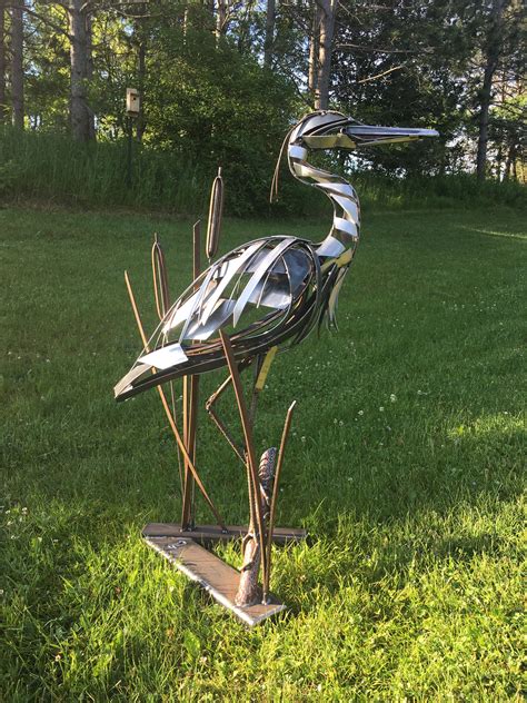 Great Blue Heron Metal Sculpture By Dg Sculpture And Design Metal Art
