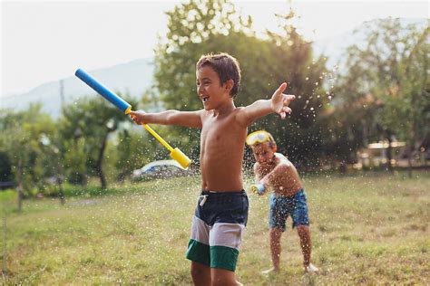 Children Splashing With Water Pordejan Ristovski