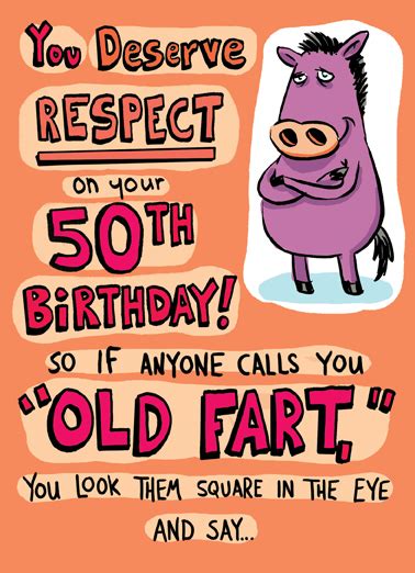 Rated 3.6 | 12367 views | liked by 100% users. Funny Birthday Card - "Old Fart 50th" from CardFool.com