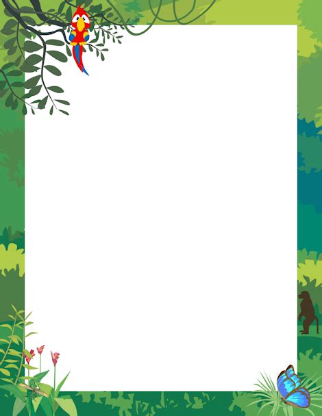 Jungle Theme Classroom Jungle Theme Birthday Borders For Paper Clip