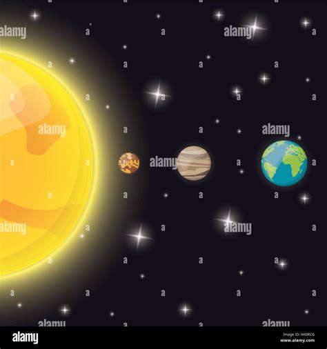Sun Mercury Venus Earth Stars Space Stock Vector Image And Art Alamy