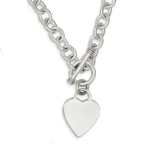 Sterling Silver Heart Fancy Link Toggle Necklace Walmart Canada