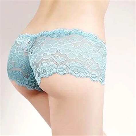 Buy 1pcs Womens Sexy Lace Boxer Briefs See Through Underwear Panties Knickers