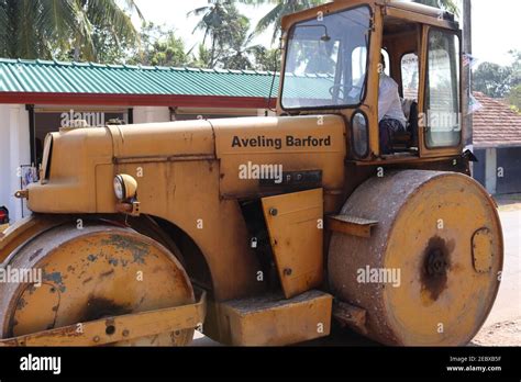 In Action Of The Old Road Roller Stock Photo Alamy