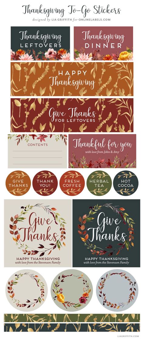 Thanksgiving To Go Stickers Thanksgiving Labels Labels Printables