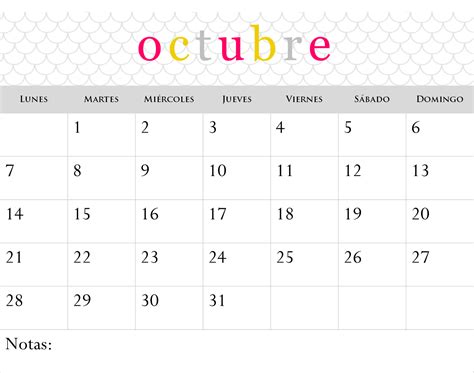 Creative Mindly Publi Gratis De Octubre Calendario Octubre Noviembre