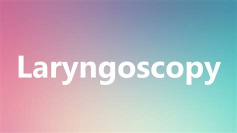 The meaning of tros is total reactive oxygen species and other meanings are located at the bottom which take place within medical all meanings which belong to tros abbreviation are take part only within medical terminology and other meanings are not found. Laryngoscopy - Medical Meaning and Pronunciation - YouTube