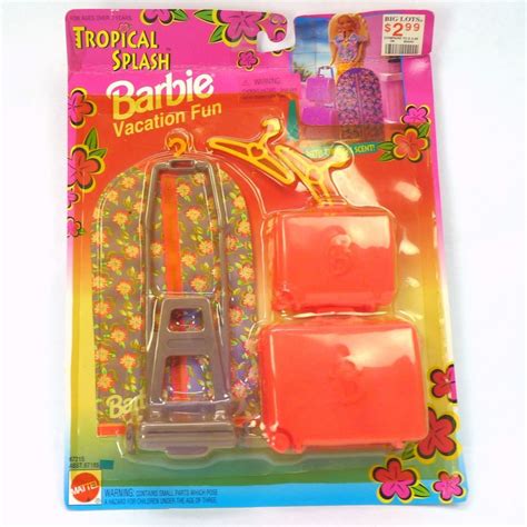 Barbie Tropical Splash Vacation Fun Luggage Suitcase Travel Set Vintage