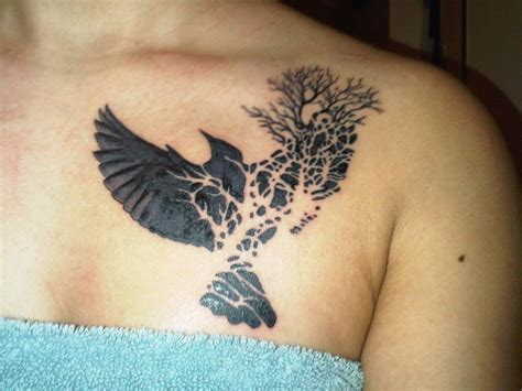 Flying Designs Of Birds On Chest Black Bird Tattoo Tattoos Neck Tattoo