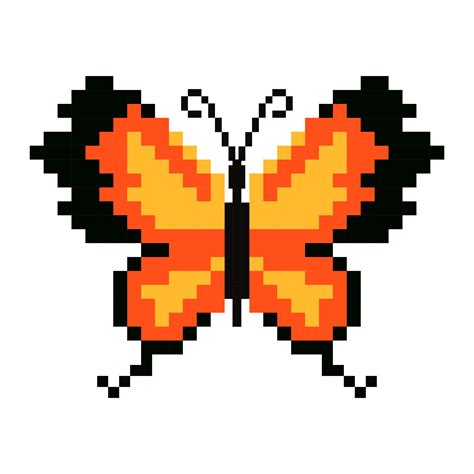 Butterfly Pixel Art 8bit Butterfly Illustration Of Spring Butterflies