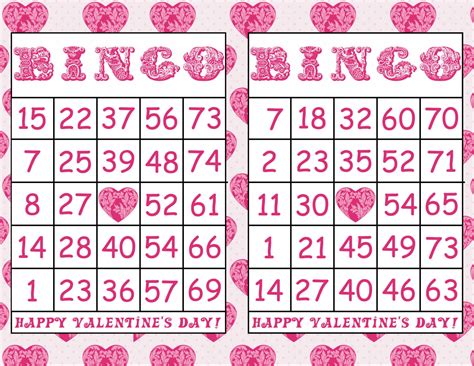 Items Similar To Valentine Printable Bingo Game Instant Download 30
