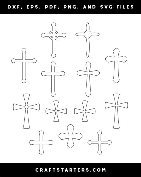 Rounded Cross Outline Patterns Dfx Eps Pdf Png And Svg Cut Files