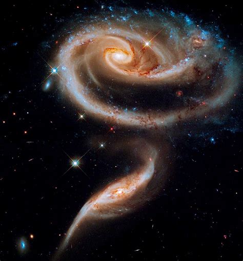 Arp 273 Spiral Galaxies Weltraumteleskop Weltall Kosmos