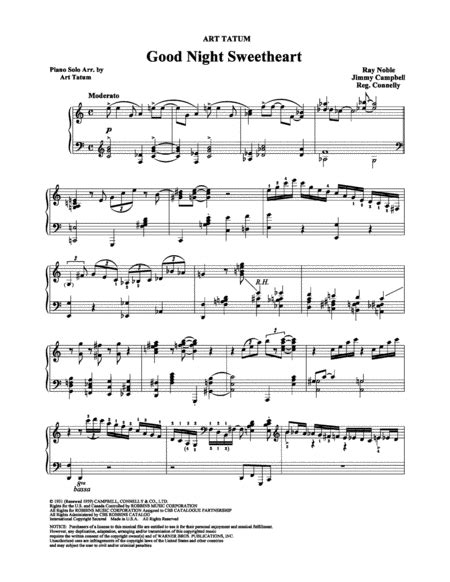 Good Night Sweetheart By Art Tatum Piano Solo Digital Sheet Music Sheet Music Plus