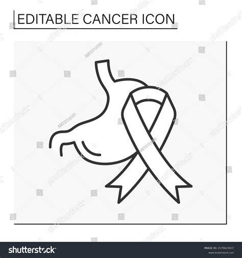 Disease Line Icon Gastric Cancer Tumors Stock Vector Royalty Free