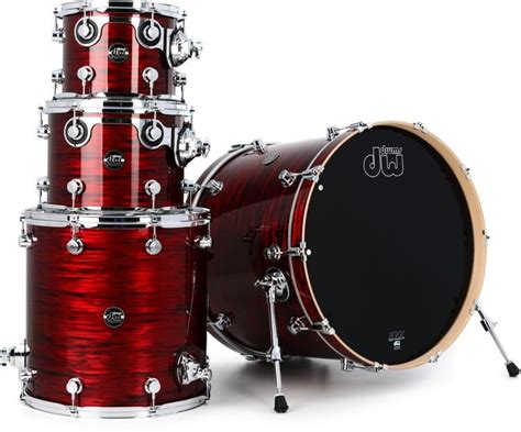 Dw Performance Series 4 Piece Shell Pack With 22 Inch Bass Drum Antique Ruby Oyster Sweetwater