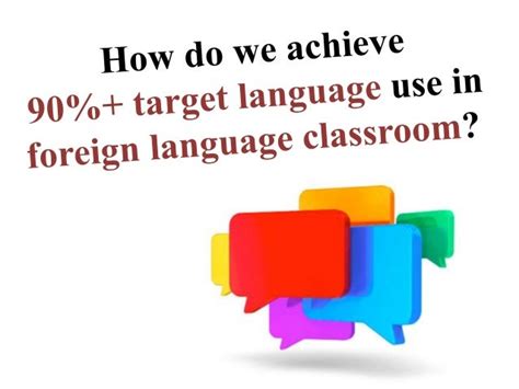Tips For Target Language Use In The Foreign Language Classroom Wlcla