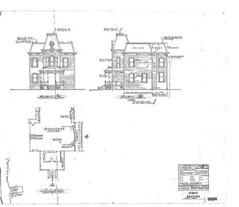 Psycho House Haunted Dollhouse Architecture Drawing Art
