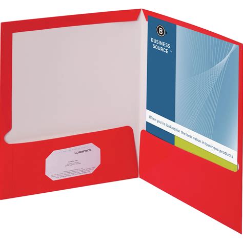 Business Source Letter Pocket Folder Advantage Office Products