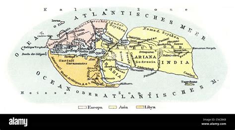 Carte Du Monde Selon Strabon Ou Strabon Vers 63 Av J C 23 Après J