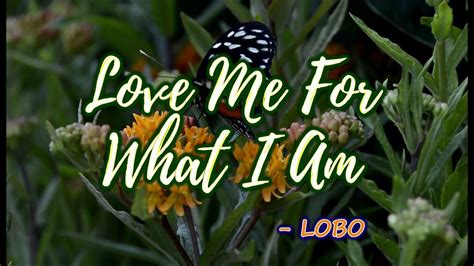 Love Me For What I Am Lobo Karaoke Version Youtube