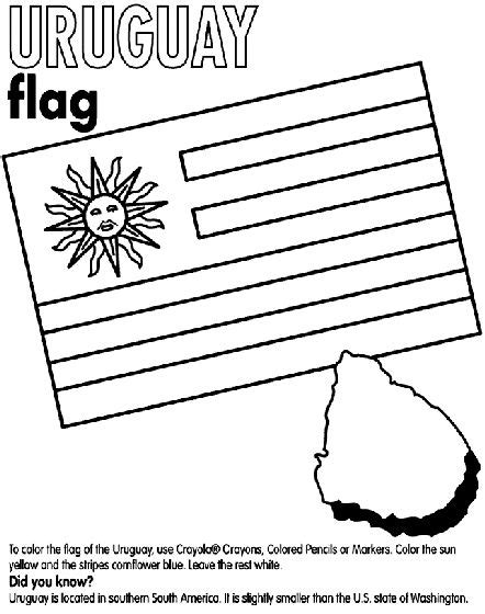 Download Uruguay coloring page | Flag coloring pages, American flag coloring page