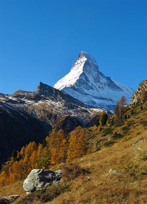 Matterhorn On A Sunny Autumn Day Stock Image Image Of Majestic