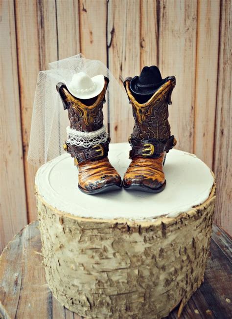 Western Cowboy Boots Wedding Cake Topper Western Etsy Western Wedding