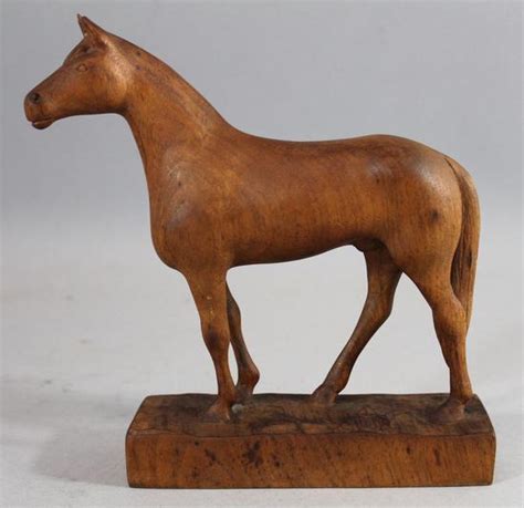 Antique David Churchill American Folk Art Carved Wood Horse Carving
