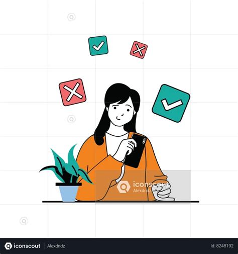 Best Lady Choosing Review Right And Wrong Illustration Download In Png