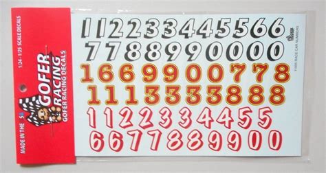 Race Car Numbers 124 125 Gofer Racing Decals Car Model Accessory