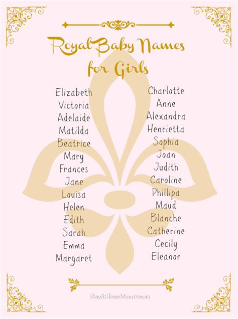 Royal Baby Names Stay At Home Mum